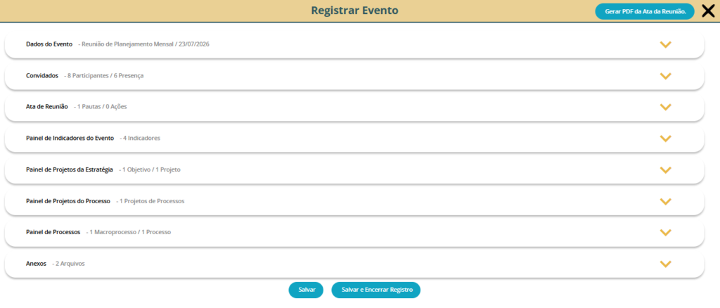 Registrar Evento site